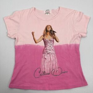 Vtg Celine Dion A New Day T-Shirt Pink Dip Dye 2X Fits Small Medium Y2K 2000s